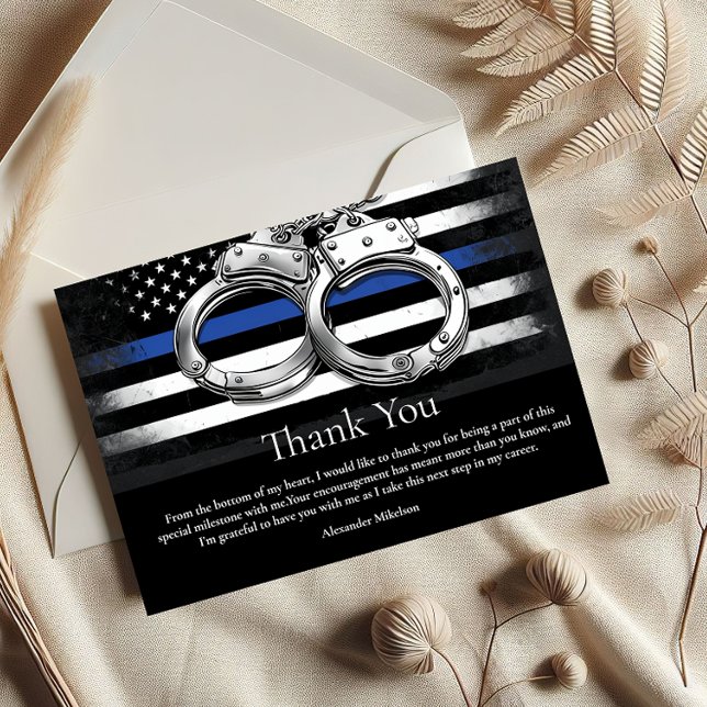 Handcuffs American Flag Police Graduation Tack Kort (Skapare uppladdad)