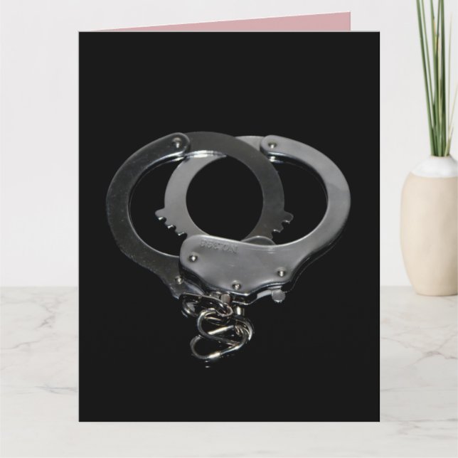 HANDCUFFS FÄNGELSE AV KÄRLEK KINKY-MASKORT KORT (Framsida)