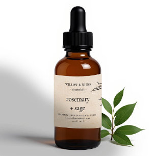 Handdesignad akromaterapi Essential Oil Kraft Löv Rektangulärt Klistermärke