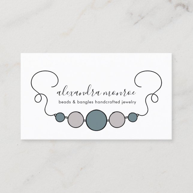 Handdesignad Logotyp för Necklace | Juvelry Design Visitkort (Framsida)