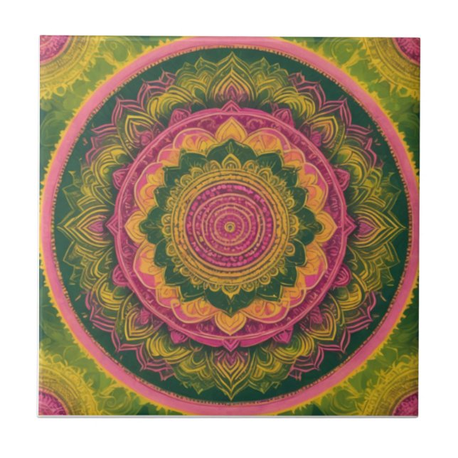 Handdesignad Mandala Art Decorative Tile Kakelplatta (Framsidan)