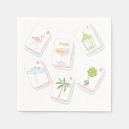 Handdesignad Palm Beach Mahjong-fest Pappersservett