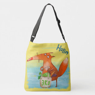 Handdesignad vattenfärgsbild Illustration Funny Fo Axelväska