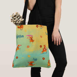 Handdesignad vattenfärgsbild Illustration Funny Fo Tygkasse