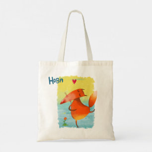 Handdesignad vattenfärgsbild Illustration Funny Fo Tygkasse