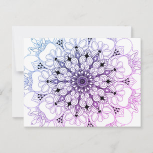 Handdesignade färgglada mandala-konstkort vykort