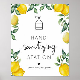Handdesinfektionsstation Citroner Poster