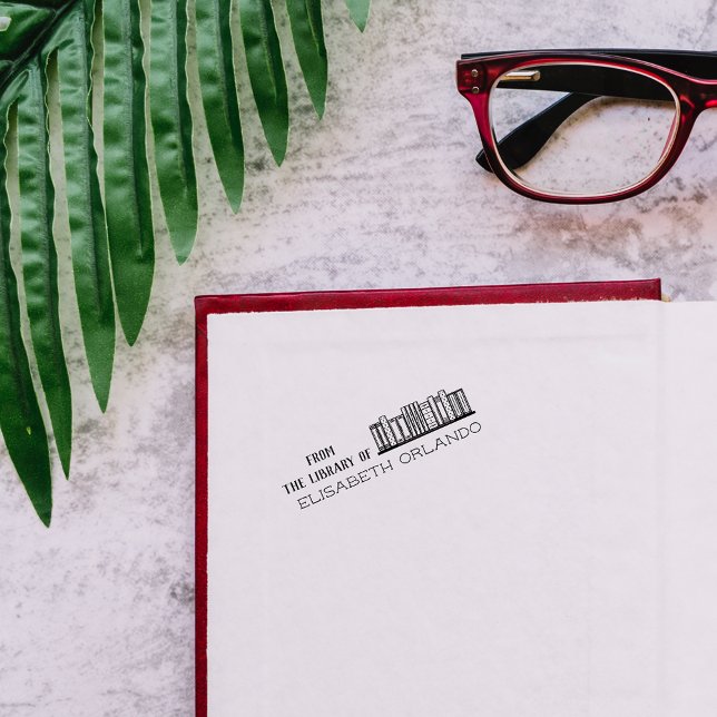 Handdragen Anpassningsbar Bibliotek från Bibliotek Självfärgande Stämpel (Skapare uppladdad)