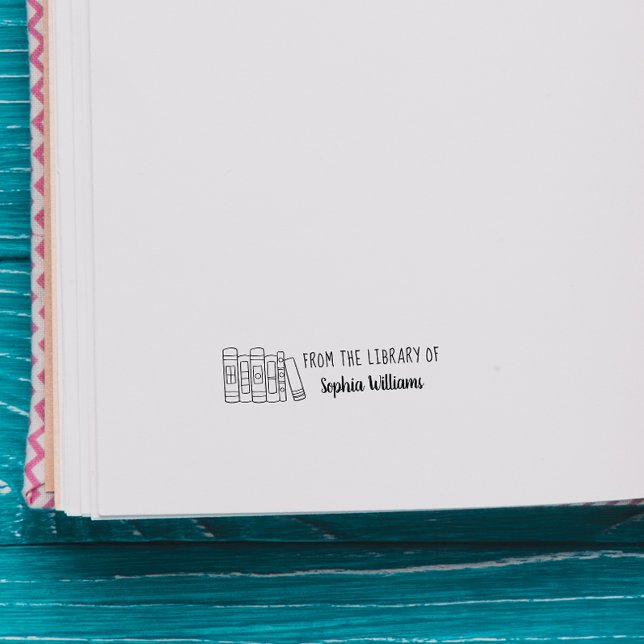 Handdragen Anpassningsbar Handskriven Namn Bibliot Stämpel (Skapare uppladdad)