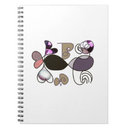 Handdragen blandad brev och hjärtan brev b färg anteckningsbok