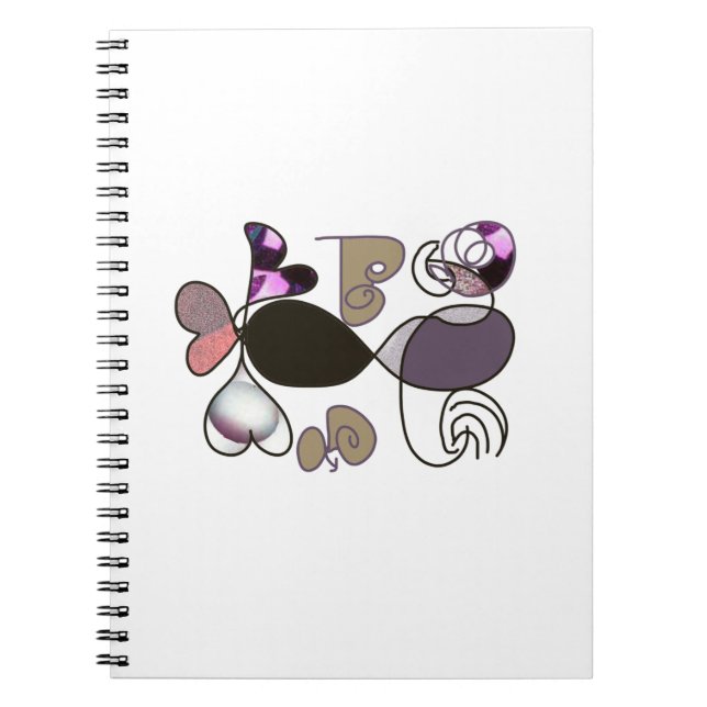 Handdragen blandad brev och hjärtan brev b färg anteckningsbok (Framsidan)