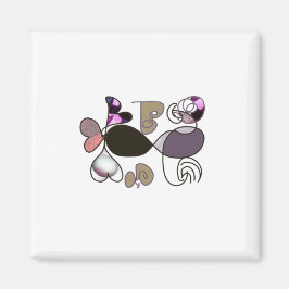 Handdragen blandad brev och hjärtan brev b färg magnet