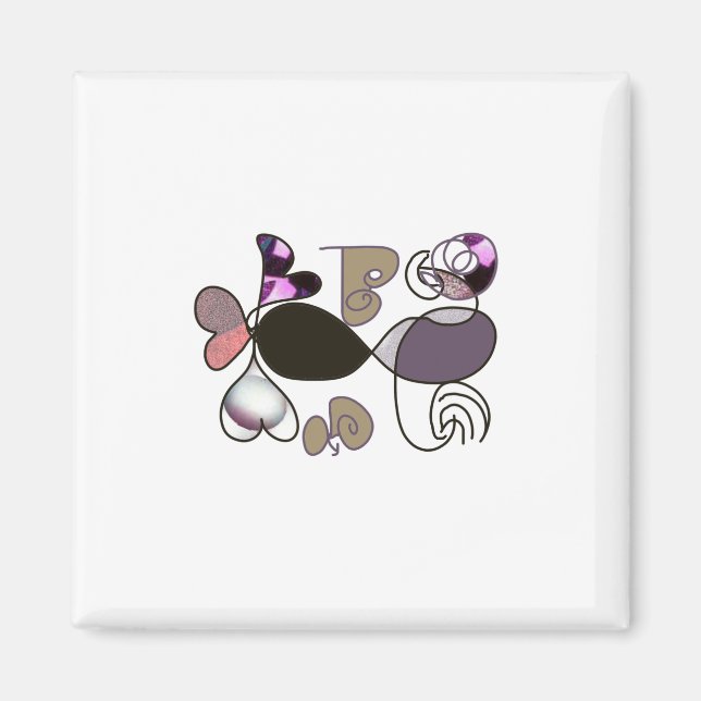 Handdragen blandad brev och hjärtan brev b färg magnet (Framsidan)