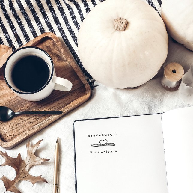 Handdragen Bok-hjärta från Bibliotek av Självfärgande Stämpel (Skapare uppladdad)