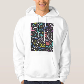 Handdragen borste mönster, zigzag linjer. hoodie