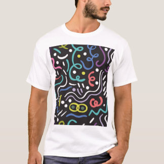 Handdragen borste mönster, zigzag linjer. t shirt