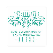 Handdragen botanisk banderoll Returadress