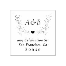 Handdragen botaniska Bröllop-Returadressen