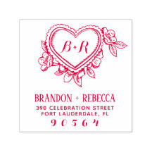 Handdragen botaniskt Initialer Returadress