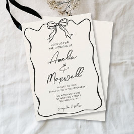 Handdragen Bow Coquette-Trendiget Romantic Bröllop Inbjudningar