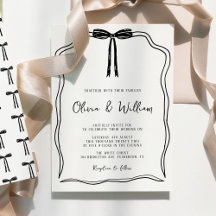 Handdragen Bow Modern Chic Bröllop