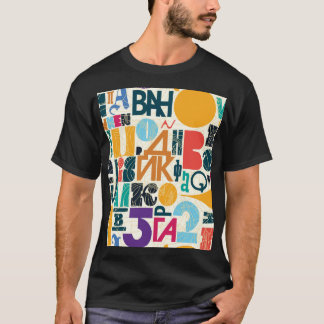 Handdragen brev: vintagens sömlösa utformning. t shirt