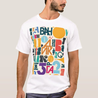 Handdragen brev: vintagens sömlösa utformning. t shirt