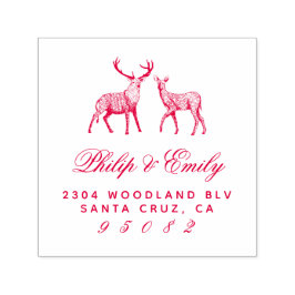 Handdragen Buck & Doe Bröllop Returadress Självfärgande Stämpel