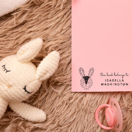 Handdragen bunny Tillhören i Bok till eget namn Stämpel