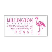 Handdragen Flamingo Family Namn-Returadressen
