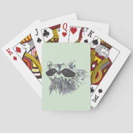 Handdragen Forest Animal Wildlife Raccoon Casinokort