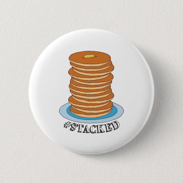 Handdragen Fullt Stack Pancakes Clipart Pancake Knapp (Framsida)