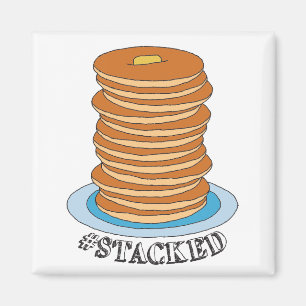 Handdragen Fullt Stack Pancakes Clipart Pancake Magnet