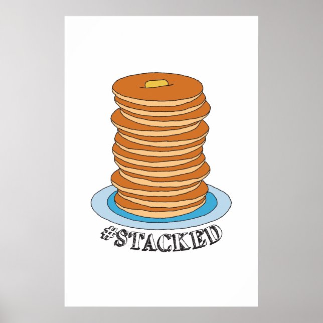Handdragen Fullt Stack Pancakes Clipart Pancake Poster (Framsidan)
