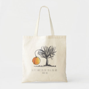 Handdragen Giant Peach Träd Tote Bag Tygkasse