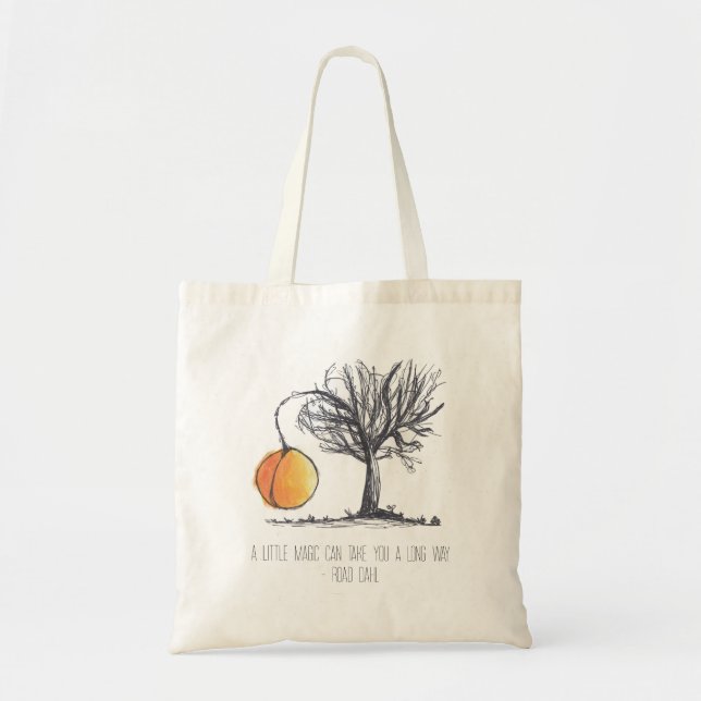 Handdragen Giant Peach Träd Tote Bag Tygkasse (Framsidan)