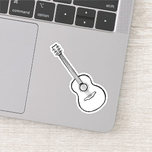 Handdragen Guitar 3 tum x 3 tum Anpassningsbar-kli Klistermärken