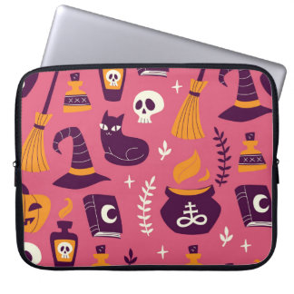 Handdragen Halloween, sömlös mönster. Laptop Fodral