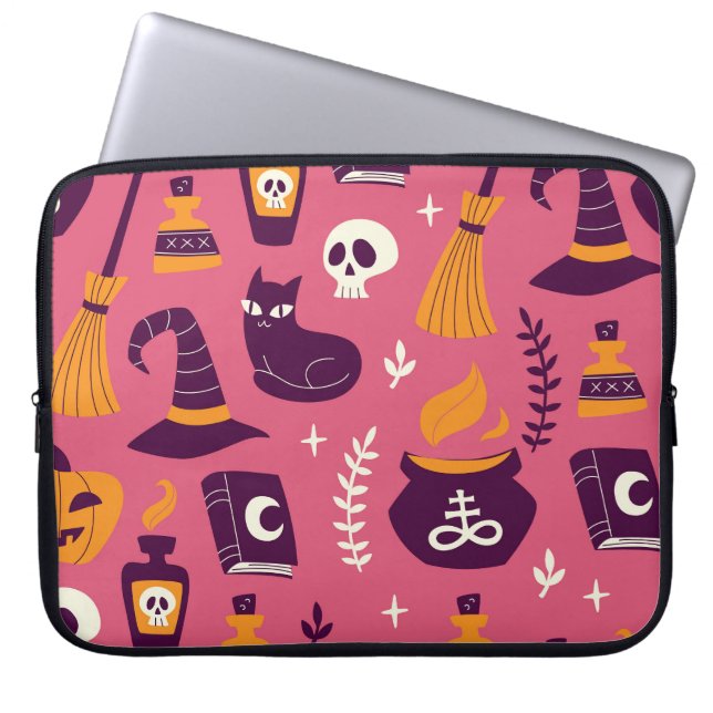 Handdragen Halloween, sömlös mönster. Laptop Fodral (Framsidan)