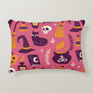 Handdragen Halloween, sömlös mönster. Prydnadskudde