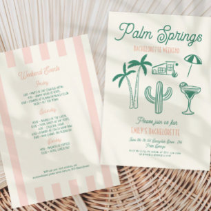 Handdragen Handflatan Vår Rosa Bachelorette Helg Inbjudningar
