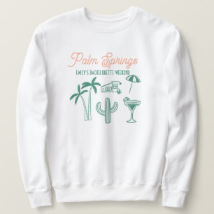 Handdragen Handflatan Vår Rosa Bachelorette Helg Lång Ärmad Tröja