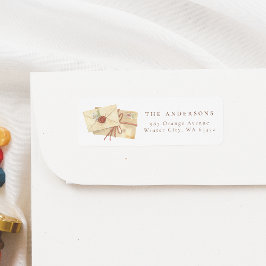 Handdragen Helgdag Mail Cute Family Namn Returadress Etikett