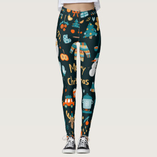 Handdragen jul och nyår inslag. leggings