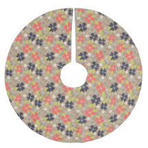 Handdragen jul Poinsettia Red White Navy