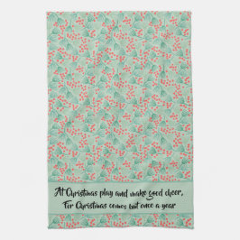 Handdragen Julgran Evergreen Gräs Nål Kökshandduk