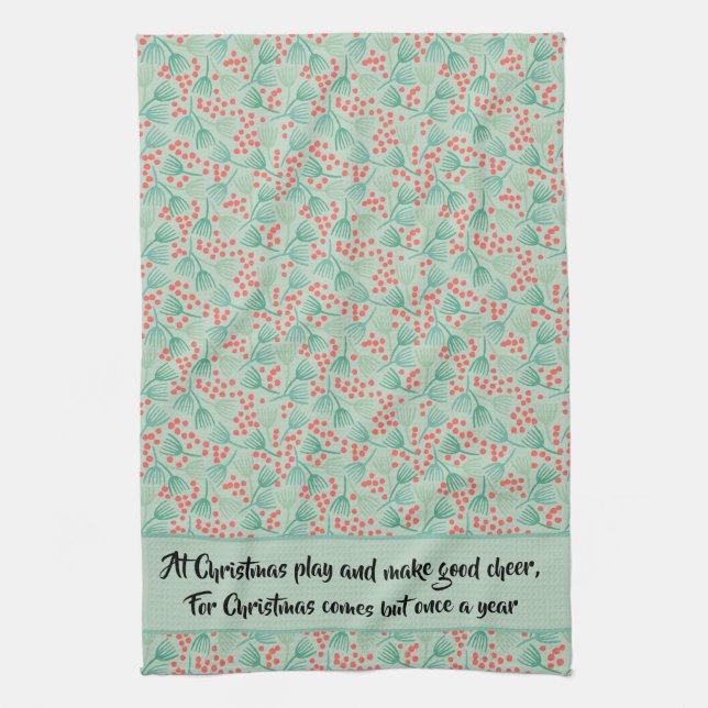 Handdragen Julgran Evergreen Gräs Nål Kökshandduk (Vertikal)