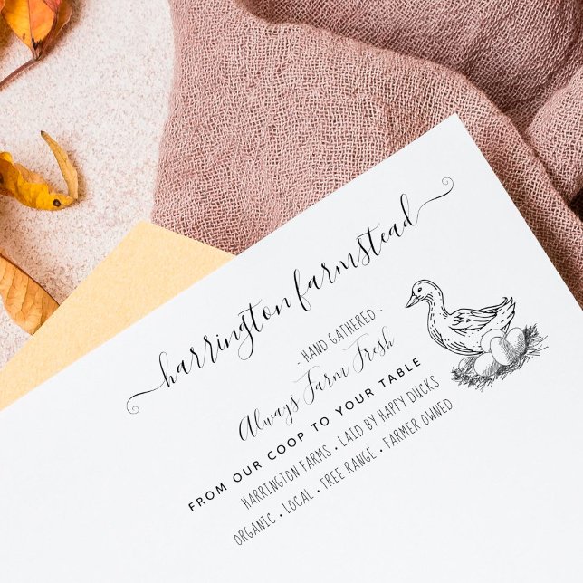 Handdragen kartong för Anka-familjen Farm Fresh Eg Stämpel (Skapare uppladdad)