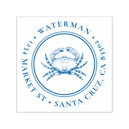 Handdragen krabba | Rund Nautisk Returadress Självfärgande Stämpel