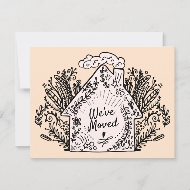 Handdragen kungörelse om Flytta i hemmet Inbjudningar (Framsida)